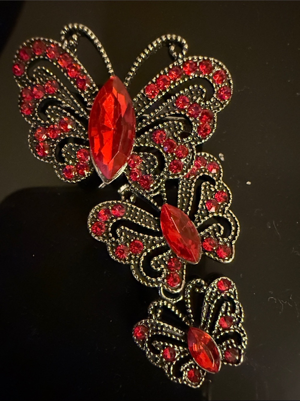 Red Crystal Butterfly Brooch - Women Jewelry